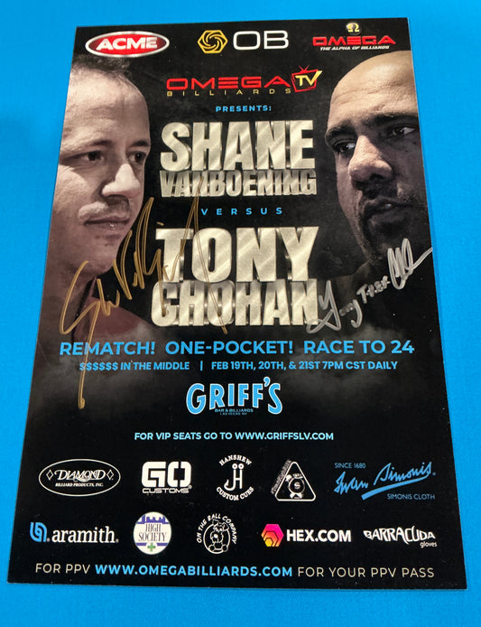 Signed Tony Chohan vs. Shane Van Boening Poster